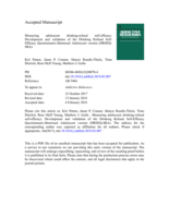 Measuring adolescent drinking-refusal self-efficacy: Development and validation of the Drinking Refusal Self-Efficacy Questionnaire-Shortened Adolescent version (DRSEQ-SRA)