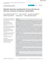 Stimulant expectancy questionnaire for men who have sex with men: A measure of substance‐related beliefs