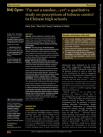 ‘I’m not a smoker…yet’: a qualitative study on perceptions of tobacco control in Chinese high schools