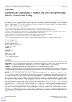 Content and functionality of alcohol and other drug websites: results of an online survey