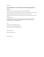 Challenges for school-based, anti-smoking education in China
