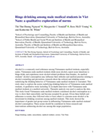 Binge drinking among male medical students in Viet Nam: a qualitative exploration of norms