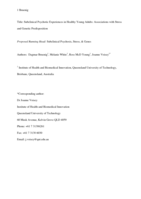 Subclinical Psychotic Experiences in Healthy Young Adults: Associations with Stress and Genetic Predisposition