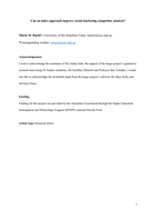 Can an Index Approach Improve Social Marketing Competitor Analysis?