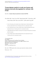Transcriptome analysis reveals novel genes and immune networks dysregulated in veterans with PTSD