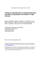 Testing an extended theory of planned behaviour to predict young people's sun safety in a high risk area