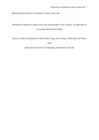 Predictors of Intention to Reduce Stroke Risk Among People at Risk of Stroke: An Application of an Extended Health Belief Model