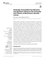 Vertically Transmitted Gut Bacteria and Nutrition Influence the Immunity and Fitness of Bactrocera dorsalis Larvae