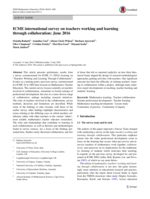 ICME international survey on teachers working and learning through collaboration: June 2016