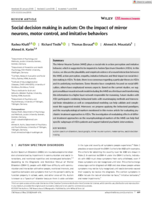 Social decision making in autism: On the impact of mirror neurons, motor control, and imitative behaviors