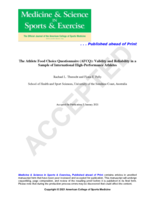 The Athlete Food Choice Questionnaire (AFCQ): Validity and Reliability in a Sample of International High-Performance Athletes