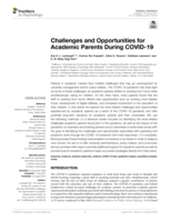 Challenges and Opportunities for Academic Parents During COVID-19