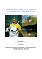 Optimizing mabé pearl culture with the winged pearl oyster, Pteria penguin, in the Kingdom of Tonga