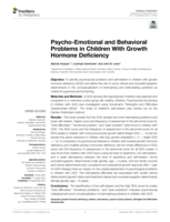 Psycho-Emotional and Behavioural Problems in Children with Growth Hormone Deficiency