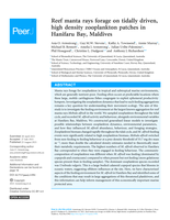 Reef manta rays forage on tidally driven, high density zooplankton patches in Hanifaru Bay, Maldives