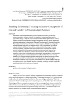 Breaking the Binary: Teaching Inclusive Conceptions of Sex and Gender in Undergraduate Science