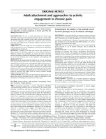 Adult attachment and approaches to activity engagement in chronic pain