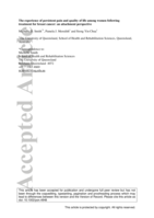 The experience of persistent pain and quality of life among women following treatment for breast cancer: An attachment perspective