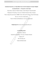 Attachment insecurity as a vulnerability factor in the development of chronic whiplash associated disorder – A prospective cohort study
