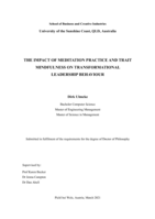 The impact of meditation practice and trait mindfulness on transformational leadership behaviour