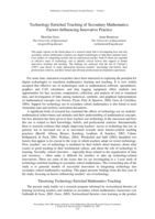 Technology-enriched teaching of secondary school mathematics: Factors influencing innovative practice
