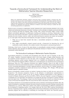 Towards a sociocultural framework for understanding the work of mathematics teacher-educator-researchers