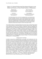Impact of a national professional development program on the beliefs and practices of out-of-field teachers of mathematics
