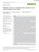 Pollination services in a macadamia cultivar depend on across-orchard transport of cross pollen