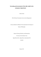 Screening and assessment of the older adult in the emergency department