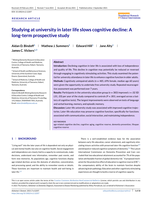 Studying at university in later life slows cognitive decline: A long-term prospective study