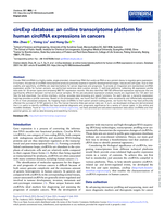 circExp database: an online transcriptome platform for human circRNA expressions in cancers