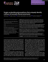 Single‐nucleotide polymorphisms that uniquely identify cultivars of avocado (Persea americana)