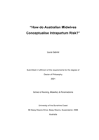 How do Australian Midwives conceptualise intrapartum risk?
