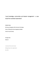 Local knowledge, communities and disaster management – a case study from southeast Queensland