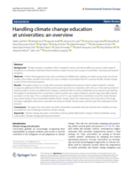 Handling climate change education at universities: an overview