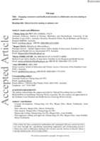 Engaging consumers and health professionals in collaborative decision making to optimise care