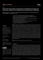 Seaweed Aquaculture in Indonesia Contributes to Social and Economic Aspects of Livelihoods and Community Wellbeing