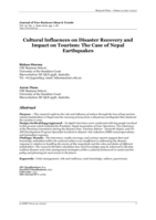 Cultural Influences on Disaster Recovery and Impact on Tourism: The Case of Nepal Earthquakes