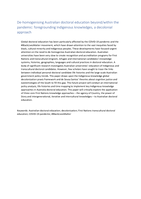 Decolonising Australian doctoral education beyond the pandemic: Foregrounding Indigenous knowledge approaches