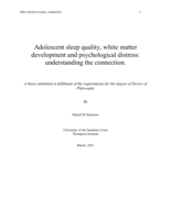Adolescent sleep quality, white matter development and psychological distress: understanding the connection