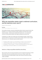 Why do Australian states need a national curriculum, and do teachers even use it?