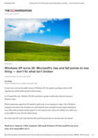 Windows XP turns 20: Microsoft's rise and fall points to one thing — don't fix what isn't broken