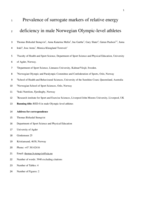 Prevalence of Surrogate Markers of Relative Energy Deficiency in Male Norwegian Olympic-Level Athletes