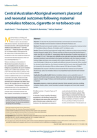 Central Australian Aboriginal women’s placental and neonatal outcomes following maternal smokeless tobacco, cigarette or no tobacco use