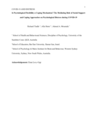 Is Psychological Flexibility a Coping Mechanism? The Mediating Role of Social Support and Coping Approaches on Psychological Distress during COVID-19