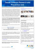 Sexual Violence Research and Prevention Unit Newsletter, Issue 3 / December 2019