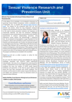 Sexual Violence Research and Prevention Unit Newsletter, Issue 2 / August 2021