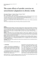 The acute effects of aerobic exercise on sensorimotor adaptation in chronic stroke
