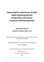 Improving the experiences of older adults following identity compromise and misuse: A systems thinking approach