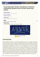 From Reluctant Online Contributor to Mentor: Facilitating Student Peer-to-Peer Mentoring Online